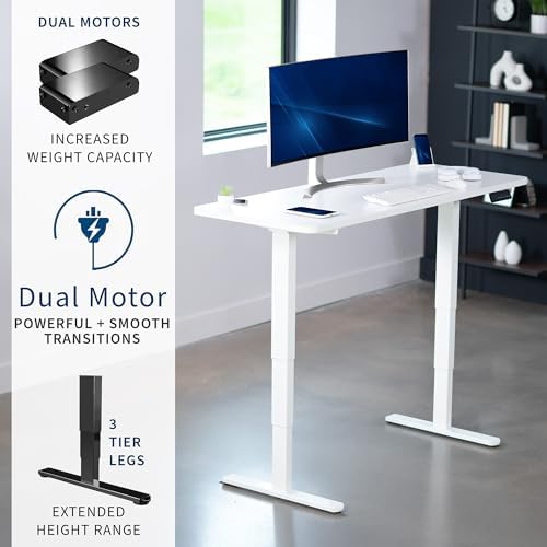 VIVO White 60 x 24 in Standing Desk, DESK-KIT-2W6W - Image 4