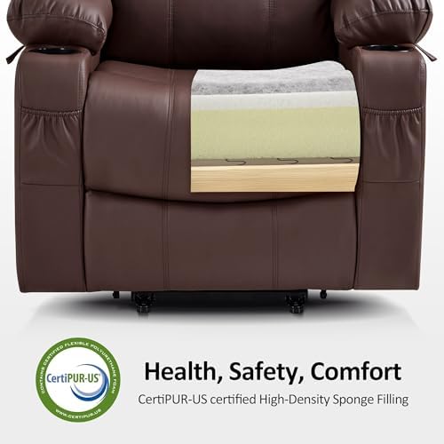 MCombo Power Lift Recliner Chair for Elderly 7040(Medium, Light Brown) - Image 4