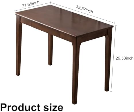 Solid Wood Desk, Gaming Study Home Office Desks for Work, Student PC Desk for Bedroom, Small Computer Desk for Small Spaces, Easy to Assemble (Walnut Color, 39inch) - Image 3