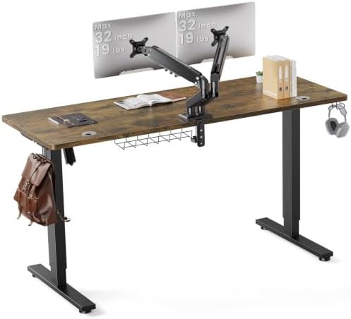 SIAGO 63 x 24 Inch Electric Standing Desk with Dual Monitor Stand by SIAGO