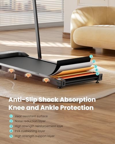 Abonow Walking Pad with Handle Bar - 2 in 1 Under Desk Treadmill - Image 5