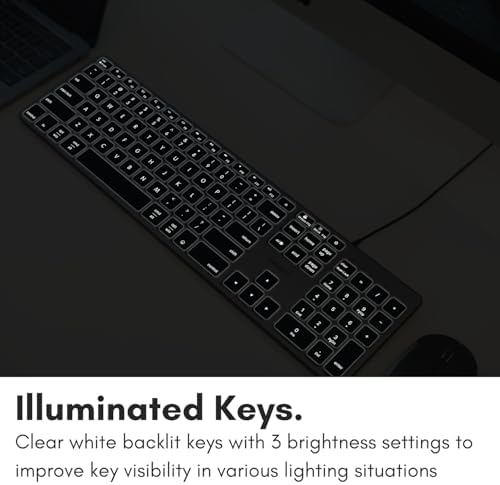 Macally Wired Keyboard for Mac with USB Hub (2X USB-A / 1x USB-C) - Compatible Backlit Apple Keyboard with Dual Interface - Auto OS Detection for Mac, MacBook Pro/Air, iMac, PC, Android, iPad, iOS - Image 5