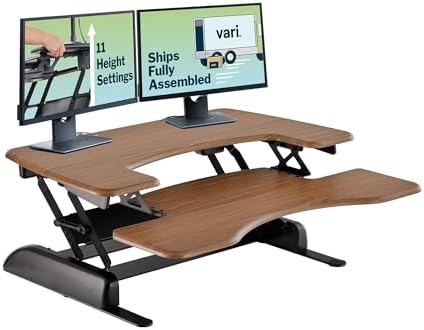 Vari Pro Plus 36 Standing Desk Converter – Spring-Loader Lift – Walnut by Unknown