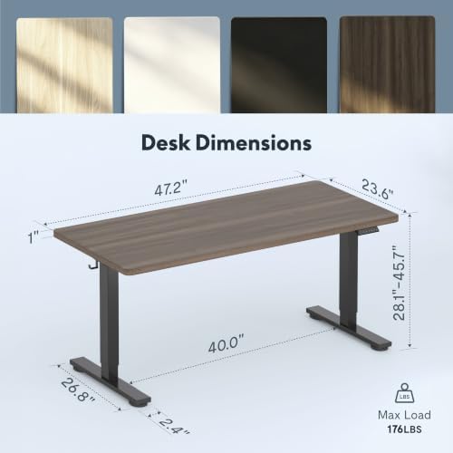 FLEXISPOT 48"x24" Electric Standing Desk, Black Walnut - Image 2