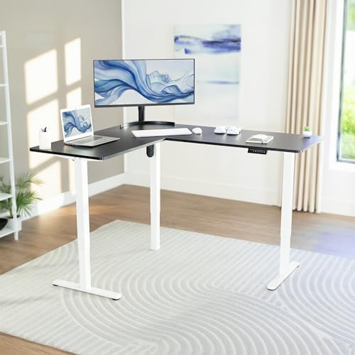 VIVO Black 63 x 55 in Corner Standing Desk, DESK-E3CTWB - Image 2