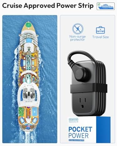 Travel Power Strip with USB Ports, NTONPOWER 4ft Flat Plug Wrapped Around Short Extension Cord with 4 Outlets 3 USB Ports, Compact for Cruise Travel Essential Hotel Home Office, Black - Image 3