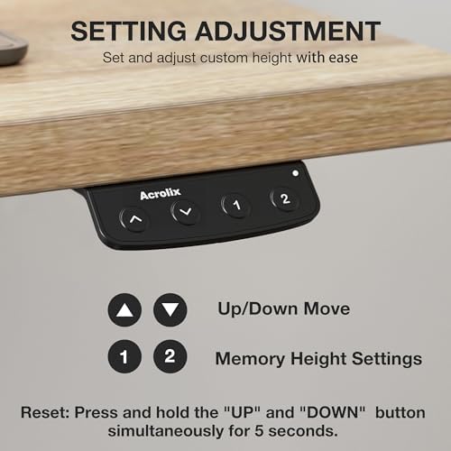 Acrolix 40x24 Electric Standing Desk with Cable Net, Oak - Image 6
