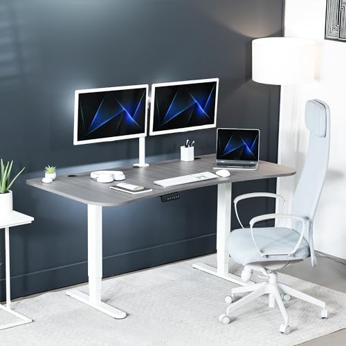 VIVO Dark Gray 63 x 32 in Standing Desk, DESK-KIT-2W1G - Image 2