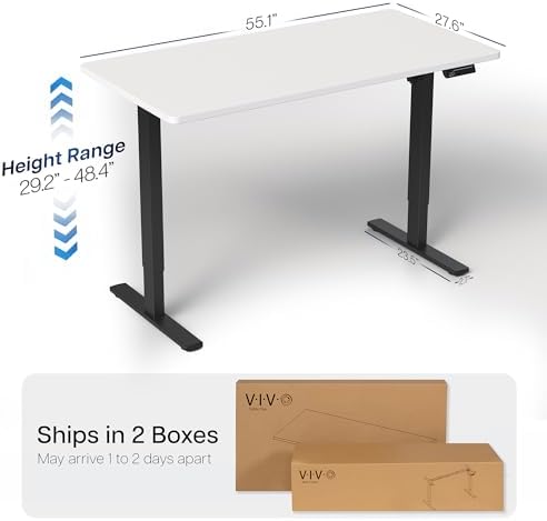 VIVO White 55 x 28 in Standing Desk, DESK-KIT-1B55W - Image 3