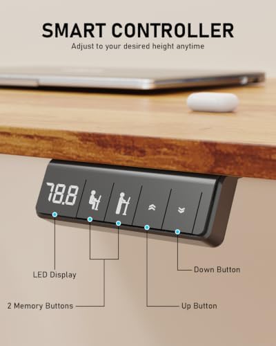 32" Small Rolling Electric Standing Desk Adjustable Height for Home Office - Image 7