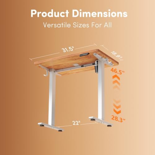 FEZIBO Standing Desk 32 × 19 Inch Electric Height Adjustable, Light Rustic - Image 3