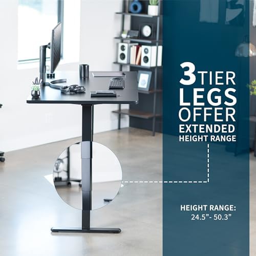 VIVO Black 71 x 36 in Standing Desk, DESK-KIT-2B7B-36 - Image 5