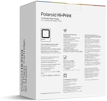 Polaroid Hi-Print 3x3 Paper - 3x3 Photo Paper Cardridge - 30 Photo Sheets (6646) - Image 3