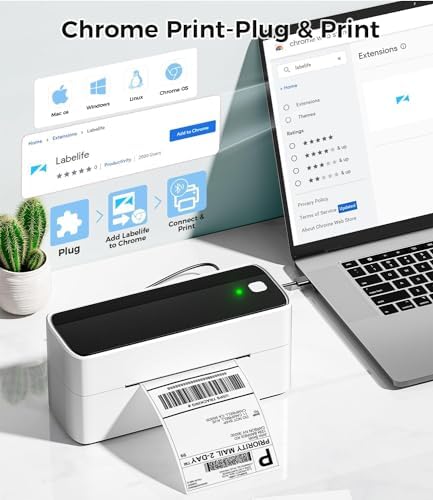 Phomemo Thermal Shipping Label Printer 241BT Black White - Image 5