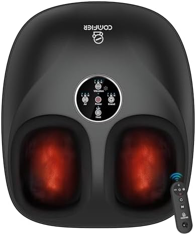 Shiatsu Foot Massager with Heat, FSA Eligible HSA, Deep Kneading Neuropathy by COMFIER