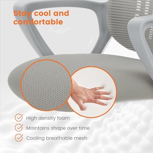 Sweetcrispy Executive Home Office Chair, Mesh Office Chair, Grey - Image 6