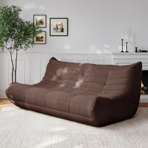 3 Seater Adults Bean Bag Chairs Togo Couch Comfy Lazy Floor Sofa by SYFERLORY