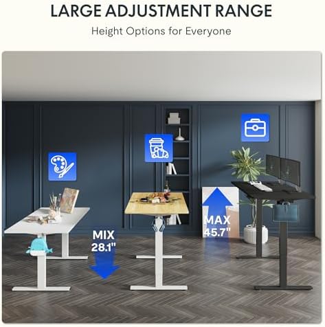 FLEXISPOT 48"x30" Electric Standing Desk, Black - Image 4