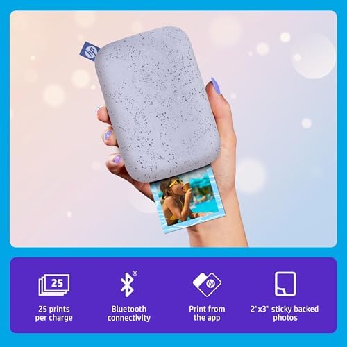 HP Sprocket 2x3 Instant Smartphone Photo Printer 75 Sheets Bundle - Bluetooth Portable Color Wireless Mobile Printer (Purple) Zink Sticky-Back Photos - Image 2