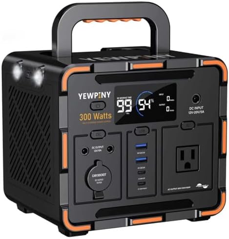 300W Portable Power Station, Solar Generator 259Wh, 70,000mAh LiFePO4 Battery with 65W USB-C PD&Pure Sine Wave AC, Solar Charging for Camping,Home Backup,Emergency Power(SOS Light & LCD Display) by ThebestonYewpiny