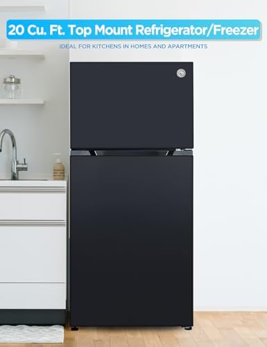 Commercial Cool 20 Cu. Ft. Top Mount Refrigerator with Freezer, 2-Door Refrigerator with Top Freezer and Adjustable Temperature Control, Ice Maker Ready, Energy Star Certified, Black - Image 2
