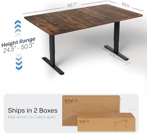 VIVO Rustic Vintage Brown 83 x 30 in Standing Desk, DESK-KIT-2B8N - Image 3