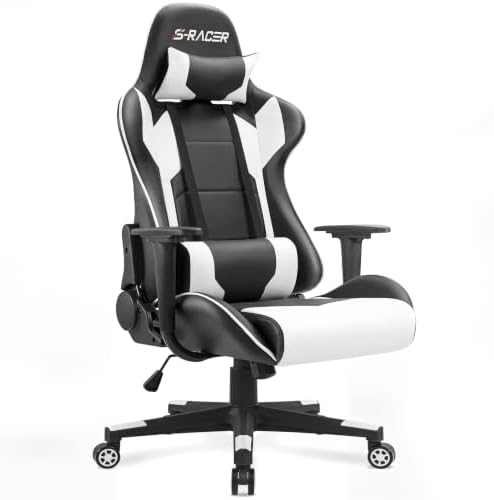 Homall Gaming Chair, Ergonomic Faux Leather High Back Office Chair, White by Homall