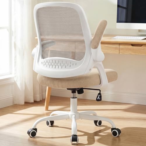 NEO CHAIR Office Computer Chair Ergonomic Mesh Back Flip-Up Arms, Beige by NEOCHAIR