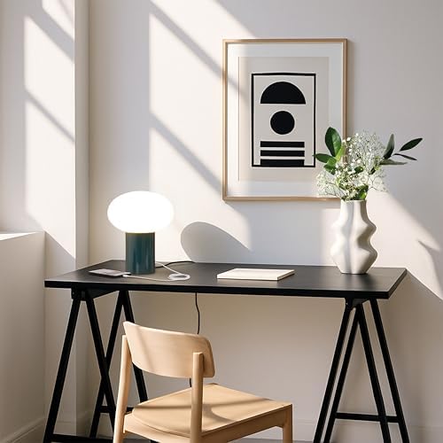 Brightech Ivy LED Table Lamp - Small 9” Bedside Reading Lamp, Modern USB Desk and Nightstand Light with Ambient Lighting for Bedroom, Living Room, Office - Frosted Glass Globe Lamp Shade, Teal - Image 5