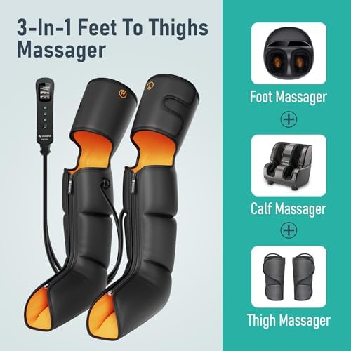 QUINEAR Leg Massager, 3-in-1 Heat and Compression Therapy, Air Compression Leg Recovery System, Leg Massage Boots for Circulation and Pain Relief, FSA-HSA-Eligible - Image 2
