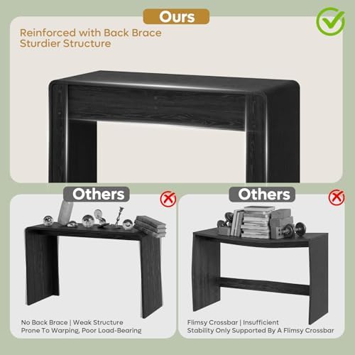 Bestier 47" Computer Desk with 2 Drawers, Modern Wood Writing Desks, Black - Image 5