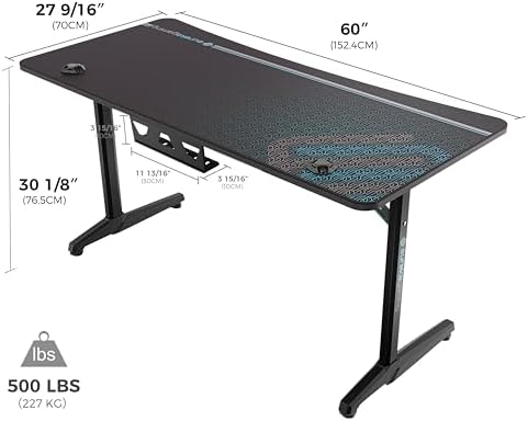 EUREKA ERGONOMIC Gaming Desk, 60 Inch Computer Desk with Full Mouse Pad - Image 3