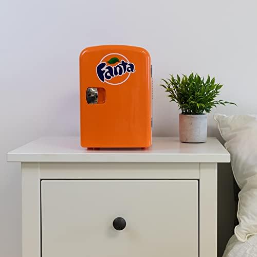 Fanta Mini Fridge - 6 Can Refrigerator for Bedroom Office, Portable Table Top Beverage Cooler, 12V 110V Refrigerador For Drinks, Soda, Wines, Use In Car, Dorm, Outdoor, Patio - Image 5