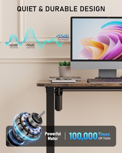 40" Small Electric Standing Desk Adjustable Height for Home Office - Image 5