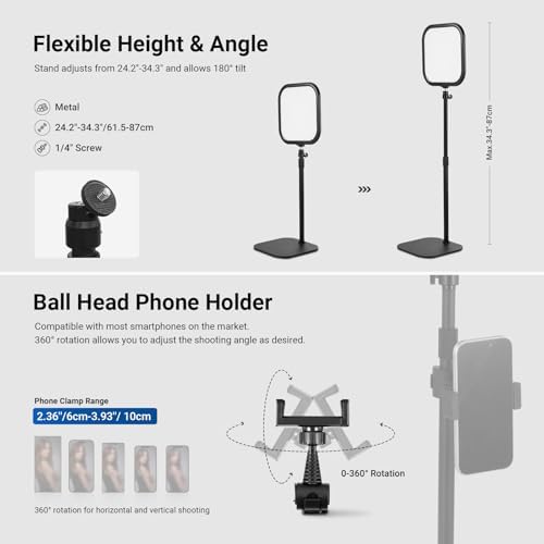 NEEWER Basics 10.8" Video Conference Lighting, 15W Bi Color Edge Lit Full Screen CRI95+ Ring Light with Desk Stand & Phone Holder for Webcam Meeting Streaming Computer Laptop Zoom Calls - Image 5