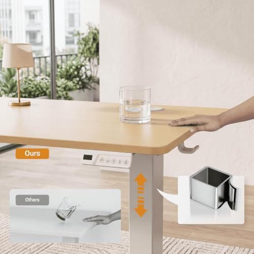Claiks Electric Standing Desk 32x19 Inch Adjustable Desk, Nature - Image 5