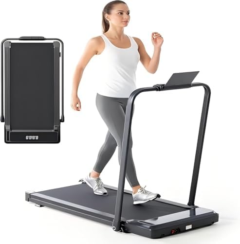 Sweetcrispy Walking Pad Treadmill for Home Office, Compact Quite Under-Desk Treadmills with Adjustable Speed and Remote Control, Portable & Slim Design for Workouts Fitness by Sweetcrispy
