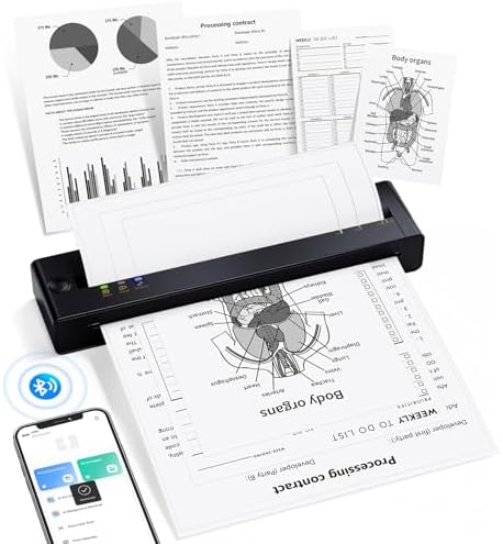 TATTMUSE A28U Portable Printer Wireless Inkless Thermal for Travel 8.5 x 11 by TATTMUSE