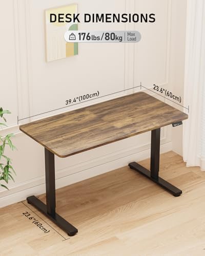 40" Small Electric Standing Desk Adjustable Height for Home Office - Image 3