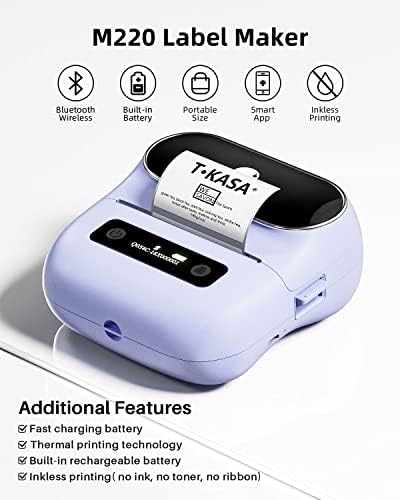 Phomemo Label Maker, Bluetooth Thermal Printer for Barcode, Address, Home, Mailing, Small Business,Clothing, Portable Label Maker Machine with 3 Label - Image 2