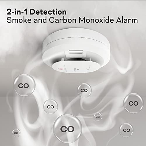 Kidde Hardwired Smoke & Carbon Monoxide Detector, AA Battery Backup, Voice Alerts, Interconnectable, LED Warning Light Indicators, 2 Pack - Image 2