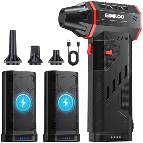 GOOLOO F5 Compressed Air Duster, 2 Swappable and Removable Batteries by GOOLOO