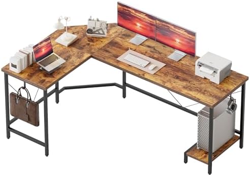 Mericonia 67 inch L Shaped Desk with CPU Stand, Large Corner Gaming Desk by MERICONIA