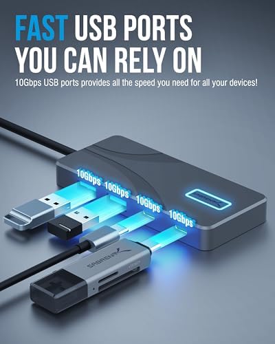 SABRENT 5-in-1 USB-C Hub, 10Gbps, 4K HDMI, 80W Laptop Charging (HB-TG5P) - Image 5