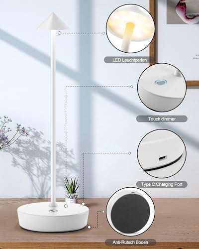 LED Cordless Table Lights Rechargeable 6000mAh Battery Outdoor Desk Lamp - Image 6