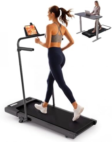 Superun Walking Pad with 6% Incline, Under Desk Treadmill, 3 in 1 Portable Treadmills for Home with Remote Control LED Display, 2.5 HP Quiet Mini Treadmill for Office Home Use, 300 Lbs Capacity by SUPERUN