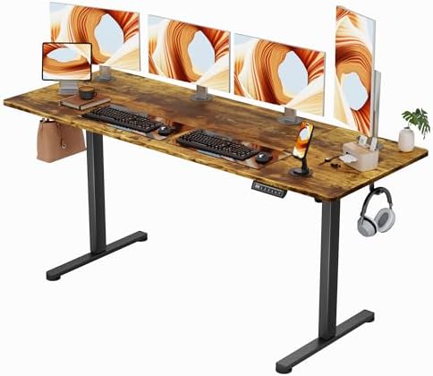 Furmax 63 Inches Electric Standing Desk, Home Office Desk with Phone Holder by Furmax