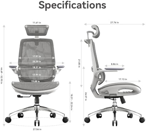SIHOO M59AS Ergonomic Office Chair, Dual Backrest, Adaptive Lumbar Support - Image 3