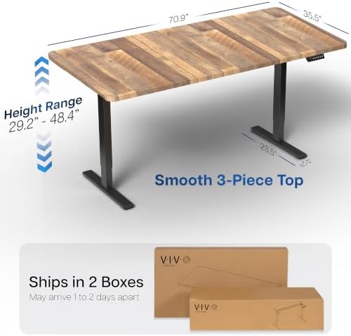 VIVO Reclaimed Wood 71 x 36 in Standing Desk, DESK-KIT-1B7P-36 - Image 3