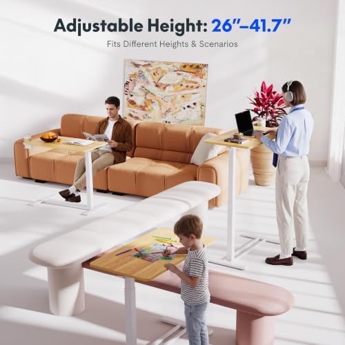 FLEXISPOT H7 32" Pneumatic Height-Adjustable Overbed Table with Wheels - Image 3